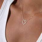 925 Sterling Silver Cubic Zirconia Heart Necklace birthday Gift jewellery