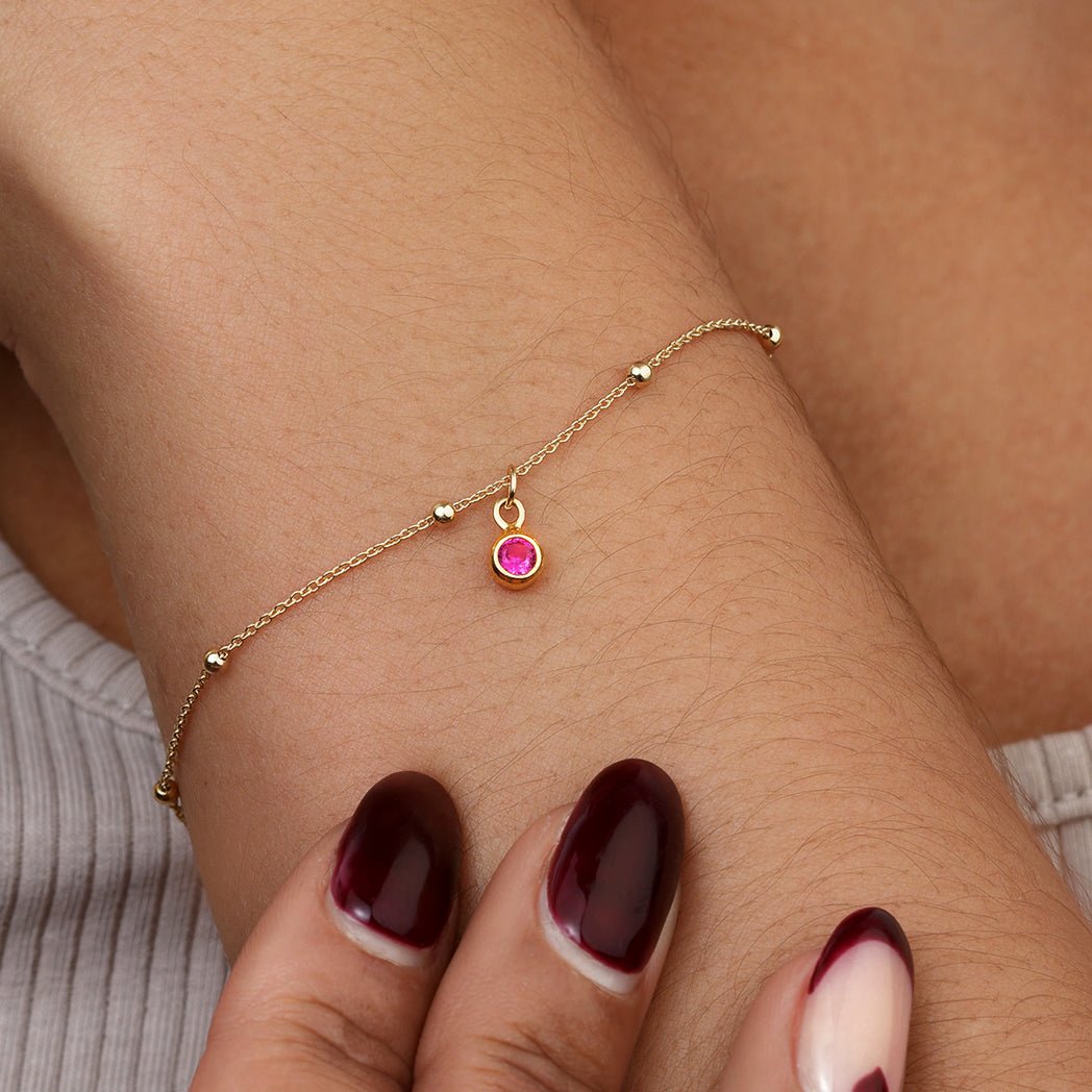 Birthstone Bracelet bracelet double initial initial chain