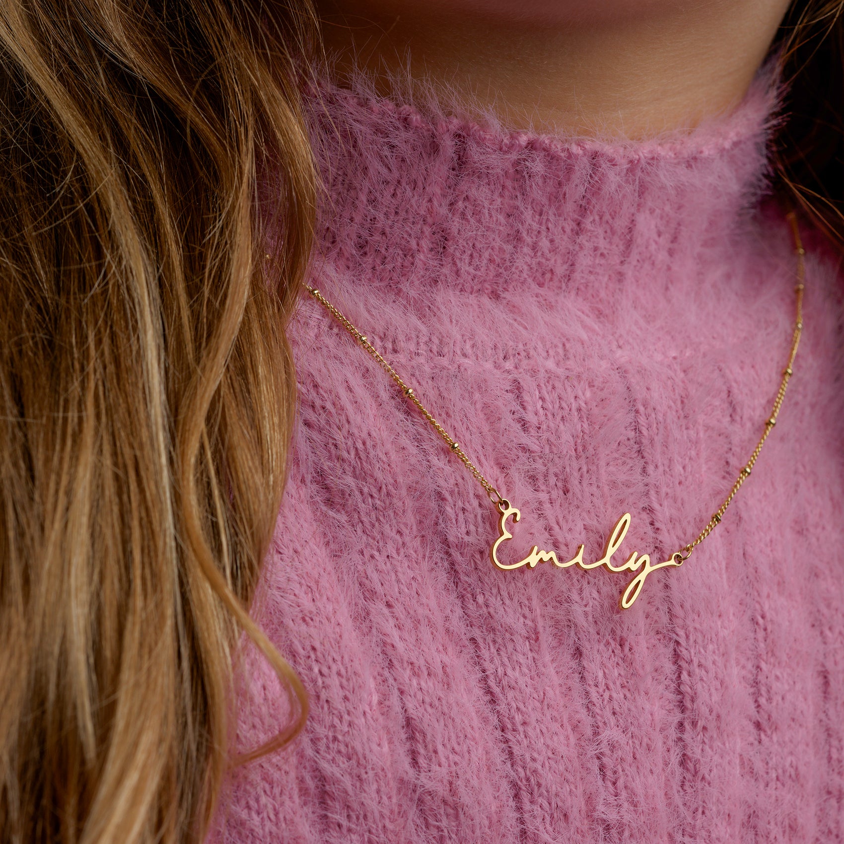 Kids Name Necklace Christmas Gift Set 18k gold plated christmas Gift