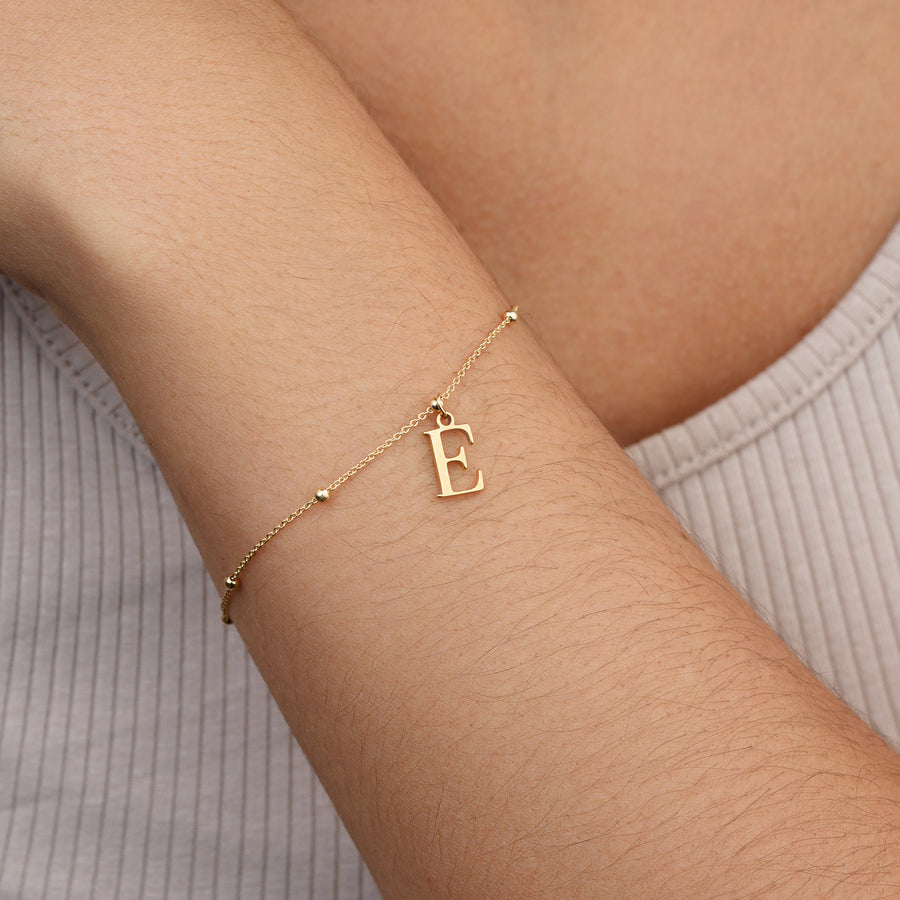 Single Initial/Letter Bracelet 18k gold plated bracelet Gift
