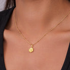 Birth Flower Necklace 18k gold plated birth flower birthday