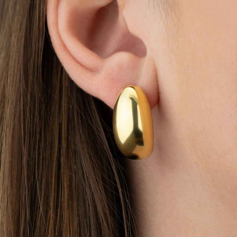 Crescent Hoop Earrings 18k gold plated Gift jewellery