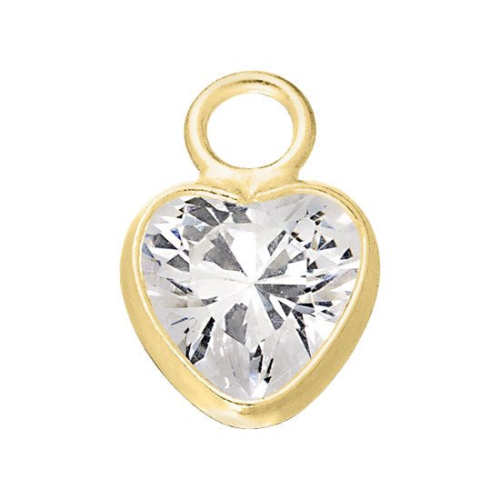Gold Crystal Heart Premium Charm addon