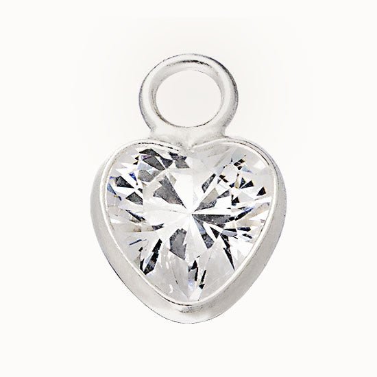 Silver Crystal Heart Charm addon