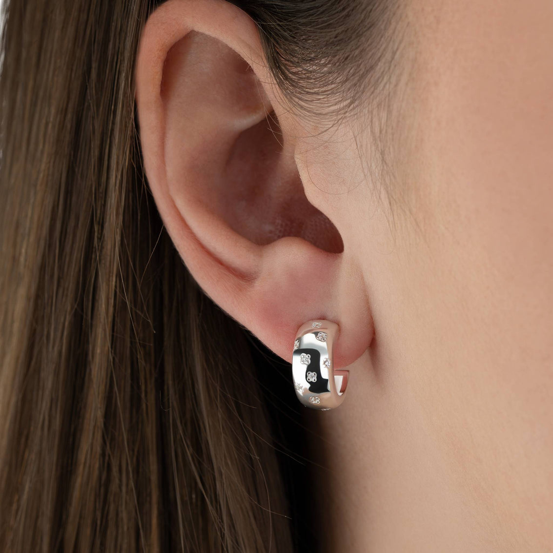 Zirconia Star Hoop Earrings 18k gold plated Gift jewellery