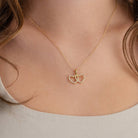 Interlocking Double Heart Cubic Zirconia Necklace cubic zirconia heart hearts