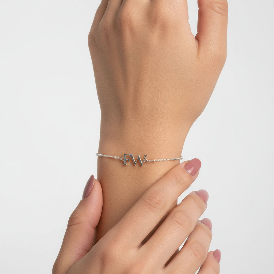 Double Letter Initials Bracelet 18k gold plated bracelet gold