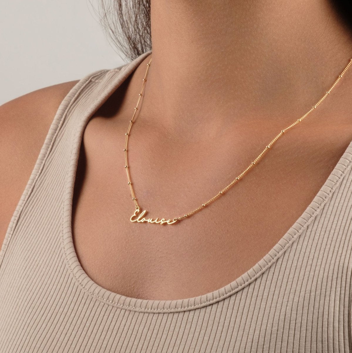 Elouise Name Necklace fast delivery gold necklace in stock