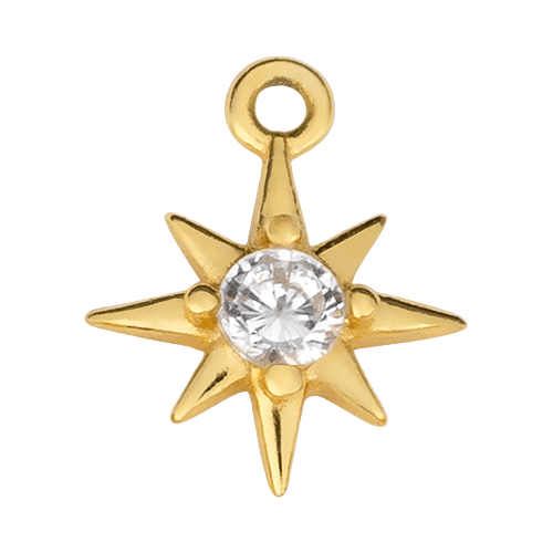 Gold Cubic Zirconia Star Charm addon