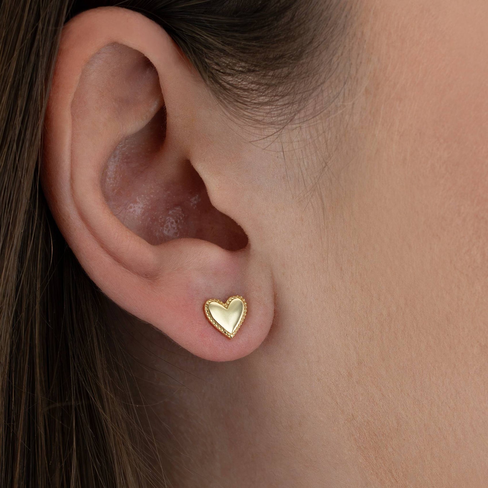 Heart Stud Earrings 18k gold plated Gift jewellery