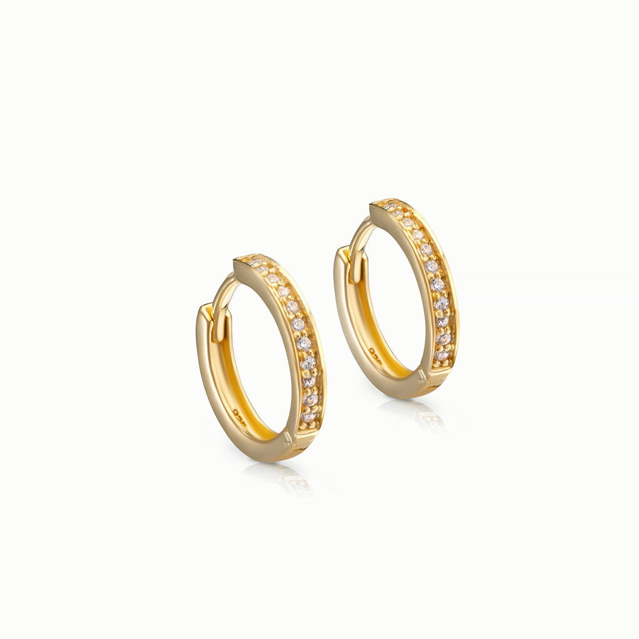 Zirconia Huggie Hoop Earrings 18k gold plated Gift jewellery