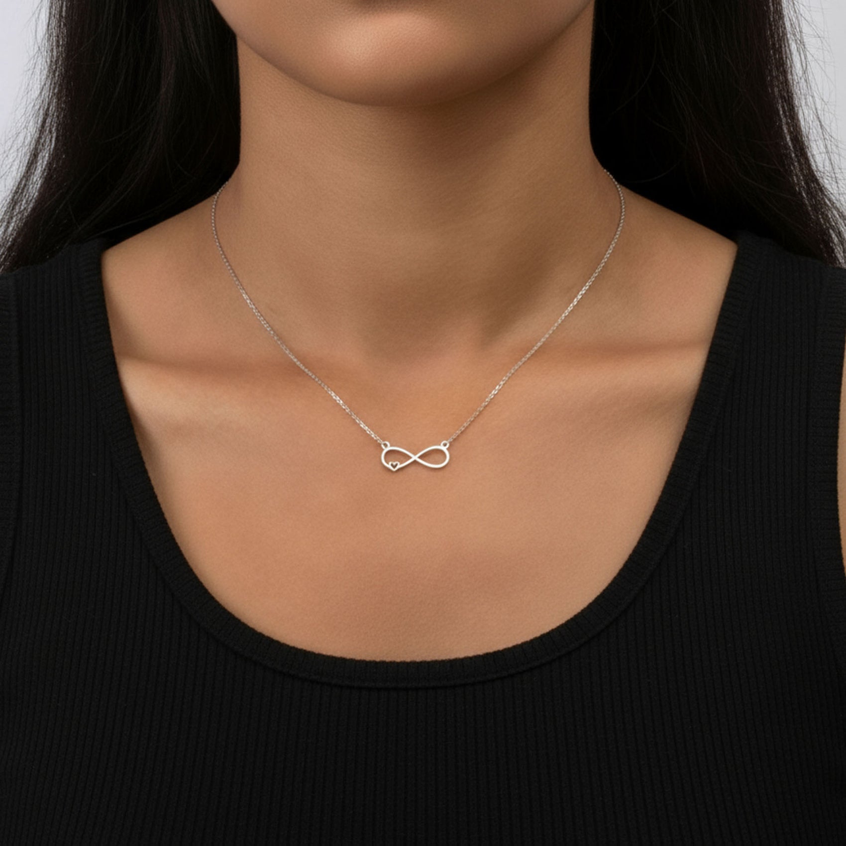 Infinity & Heart Necklace 18k gold plated Gift gold