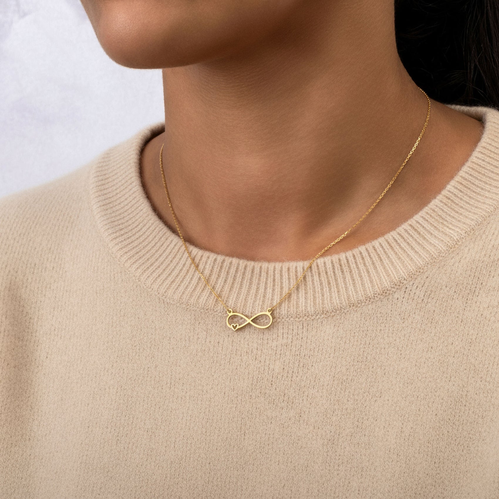 Infinity & Heart Necklace 18k gold plated Gift gold