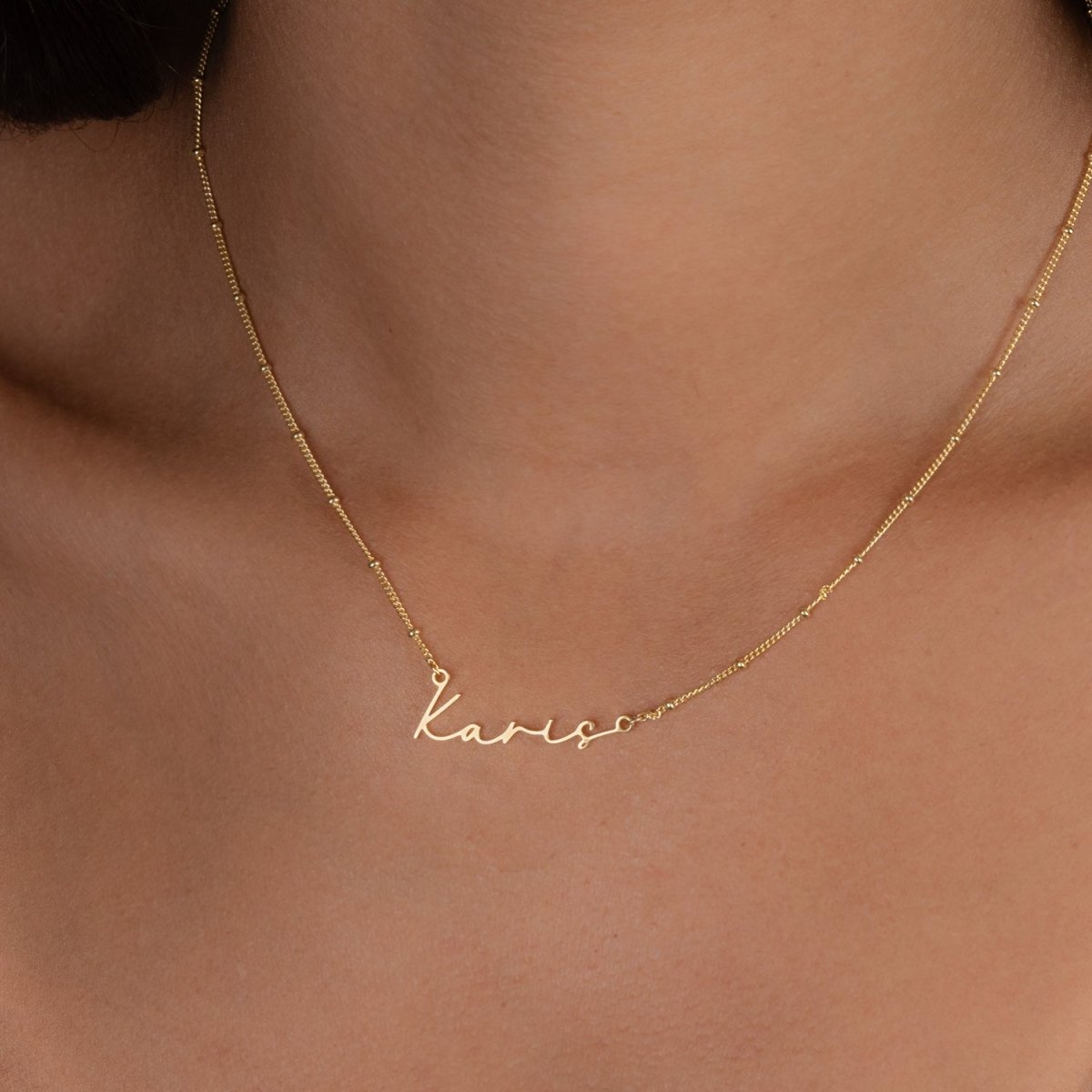 Karis Name Necklace fast delivery gold necklace in stock