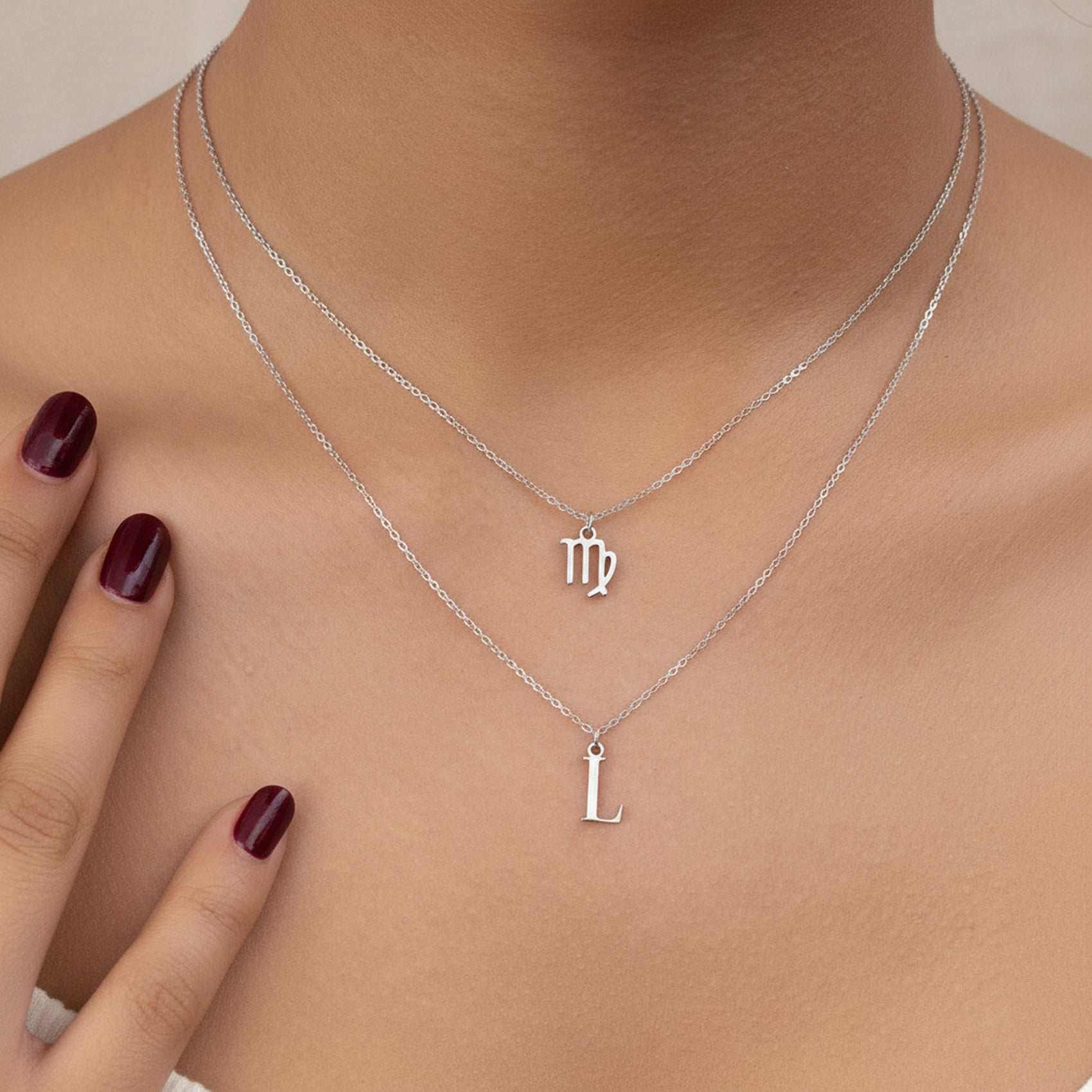 Layered Set of Star Sign & Initial Necklaces