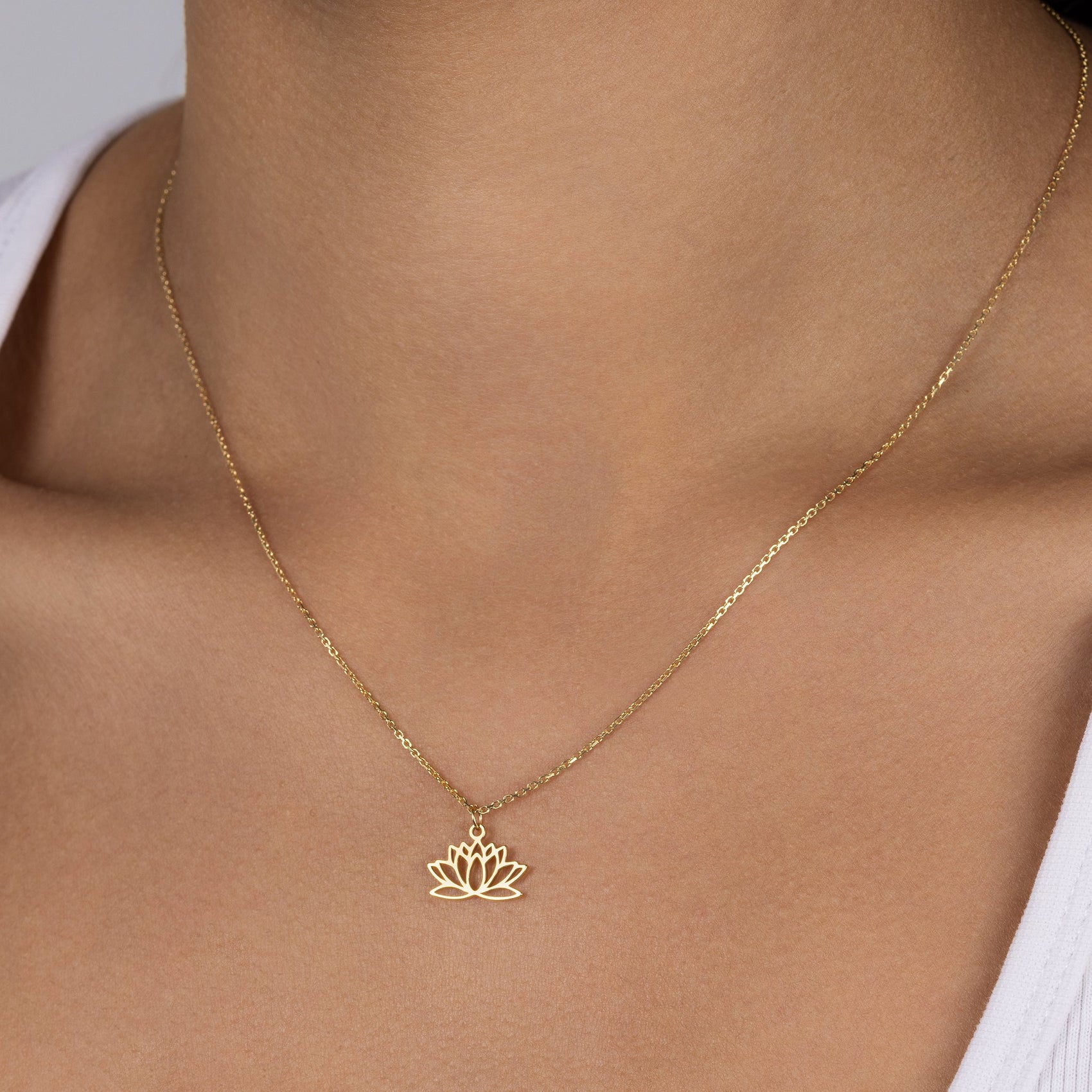 Lotus Flower Necklace 18k gold plated jewellery