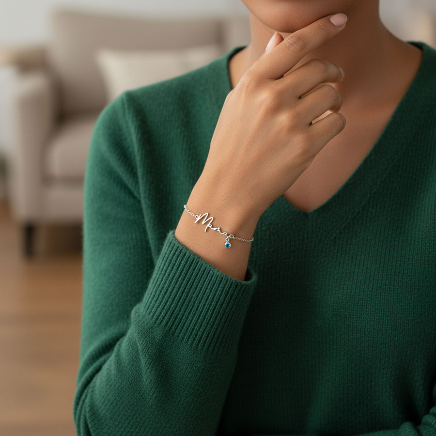 Mama Bracelet with Birthstone multiple mum mummy