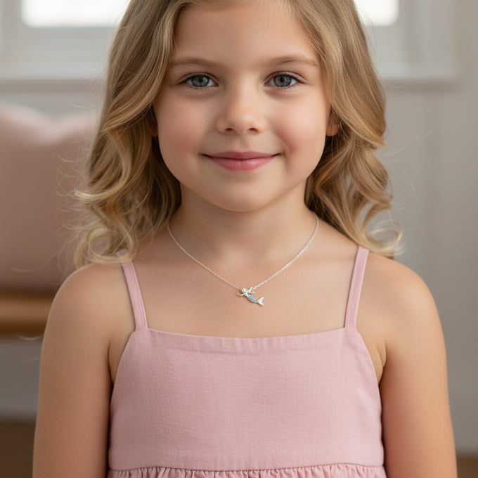 Kids Mermaid Sterling Silver Necklace kids Necklaces