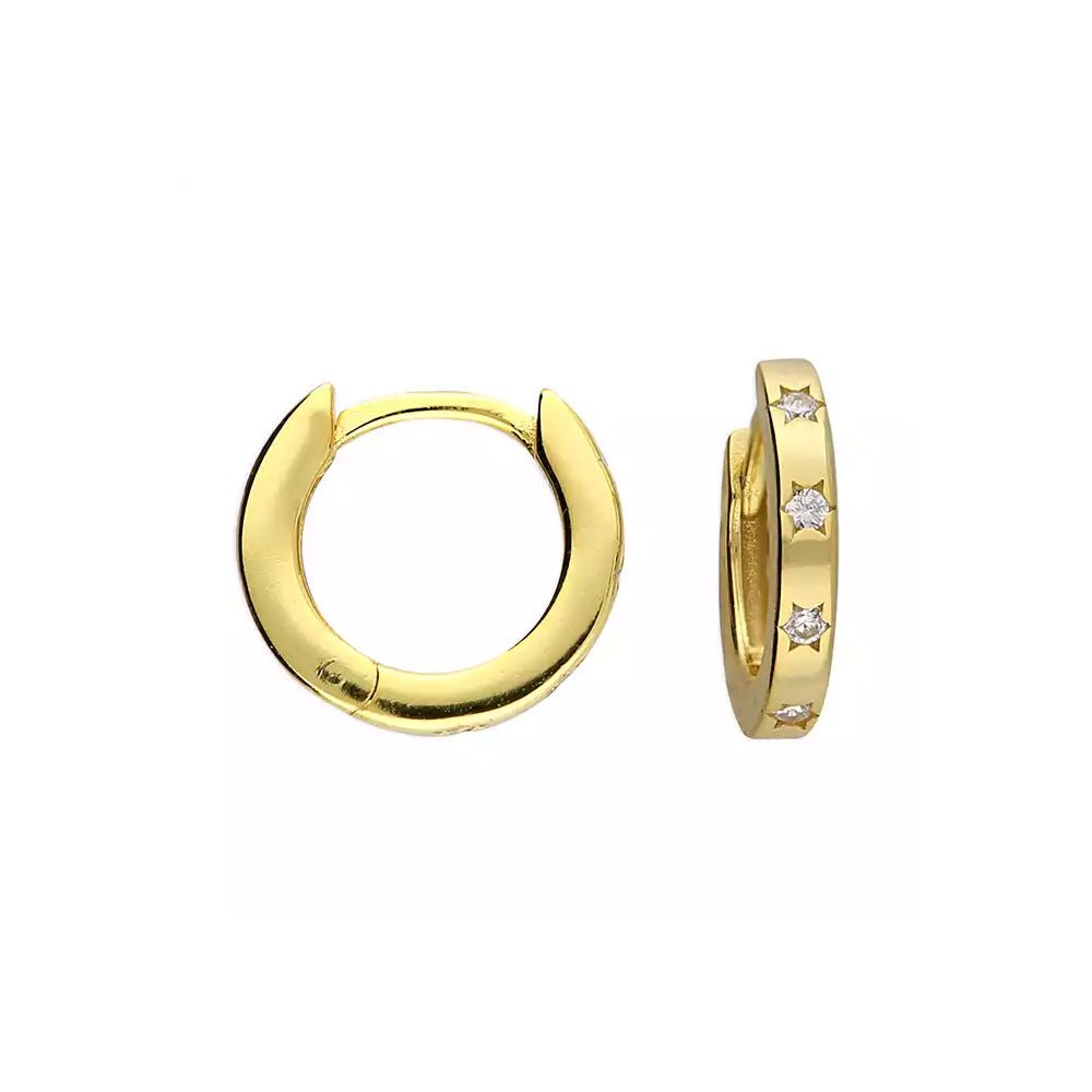 Mini Cubic Zirconia Star Huggie Earrings earrings