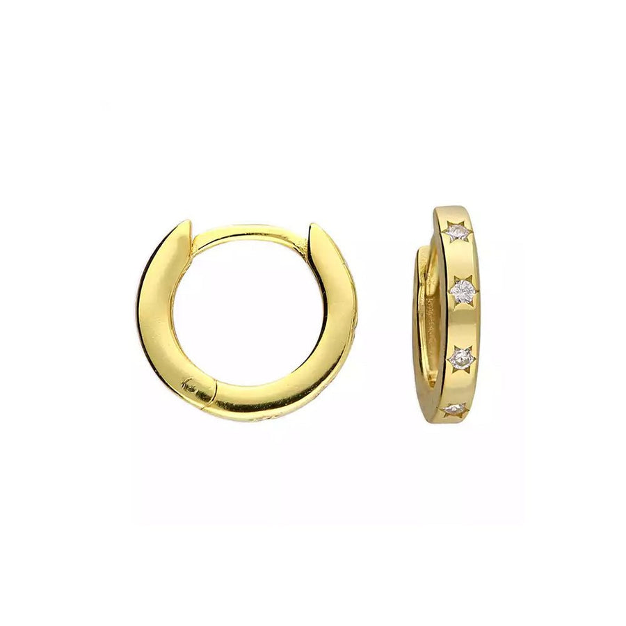 Mini Cubic Zirconia Star Huggie Earrings earrings