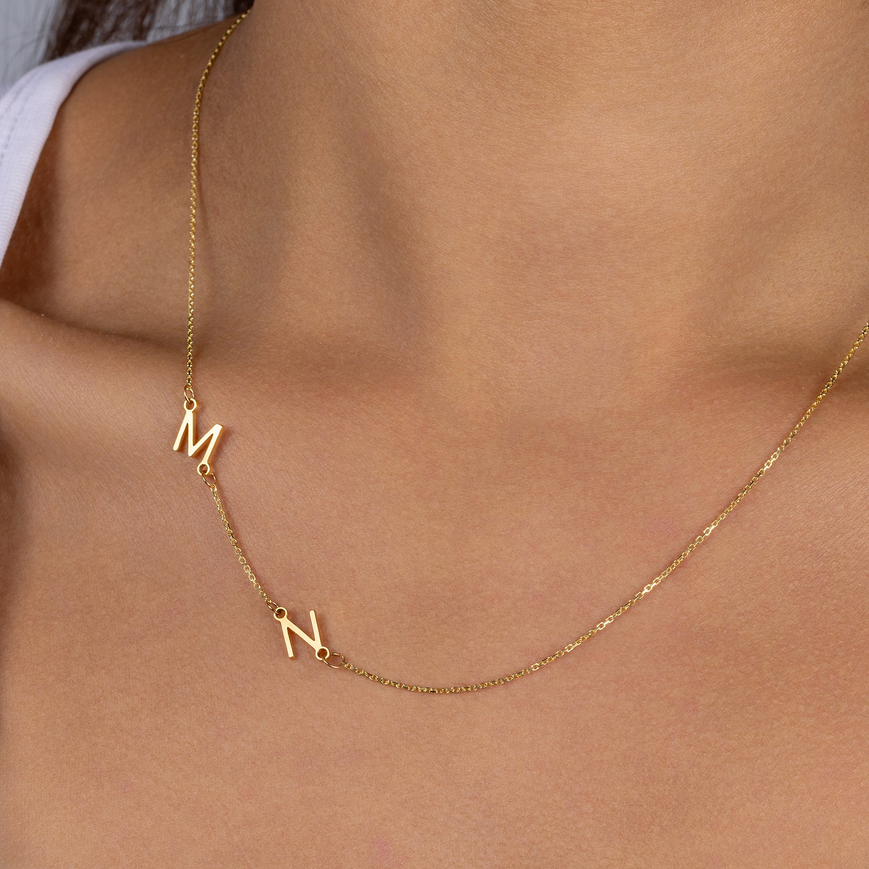 Multiple Sideways Initial Necklace