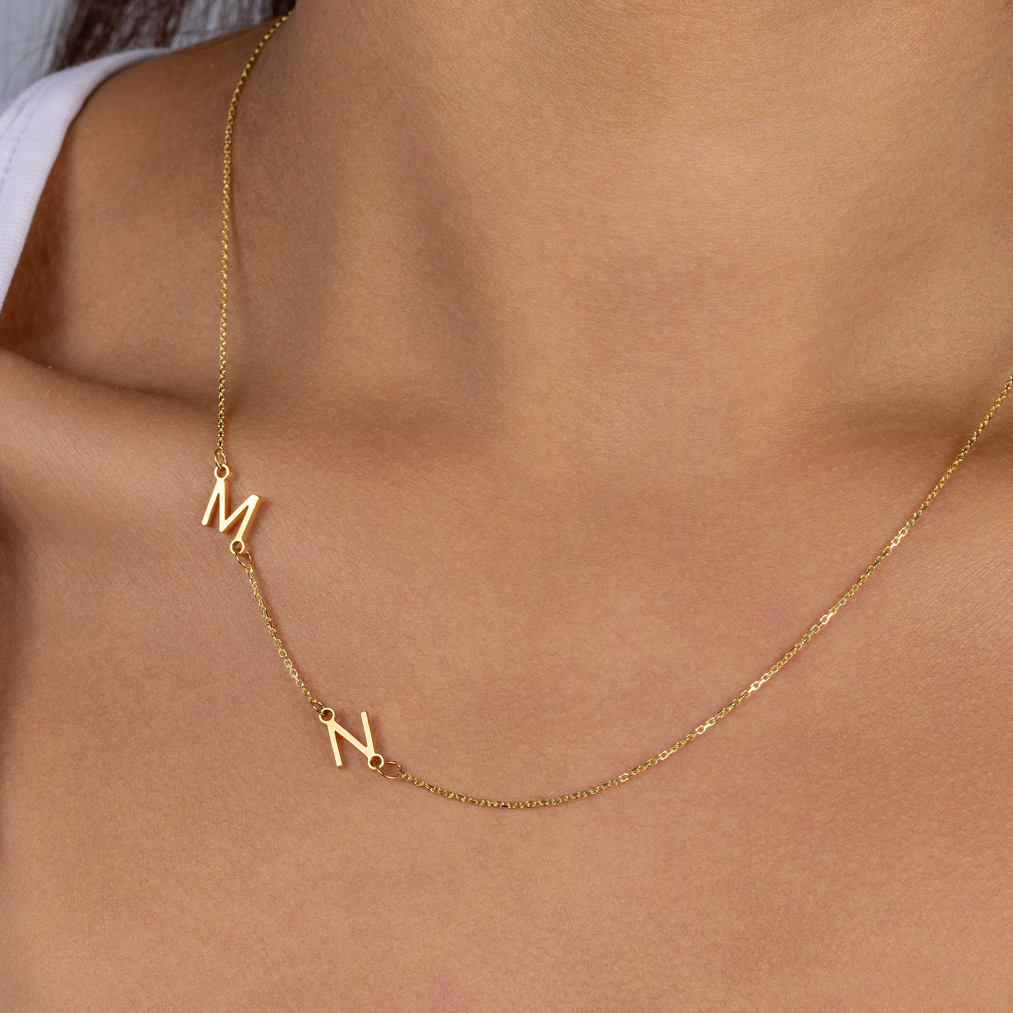 Multiple Sideways Initial Necklace