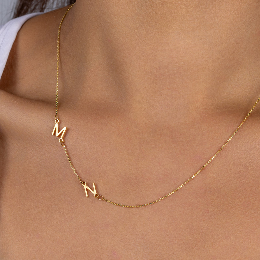 Multiple Sideways Initial Necklace