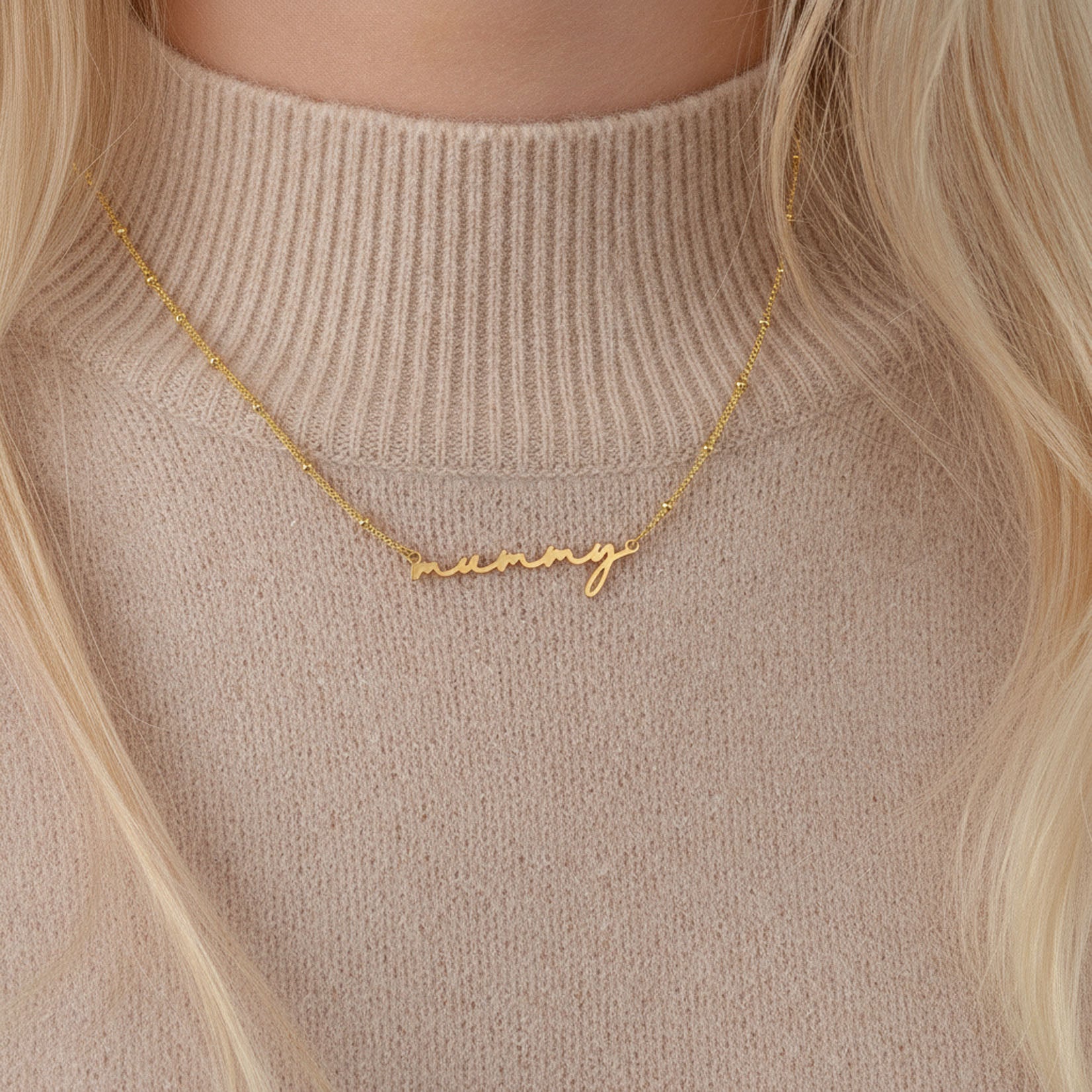 Mummy Necklace 18k gold plated baby shower Gift