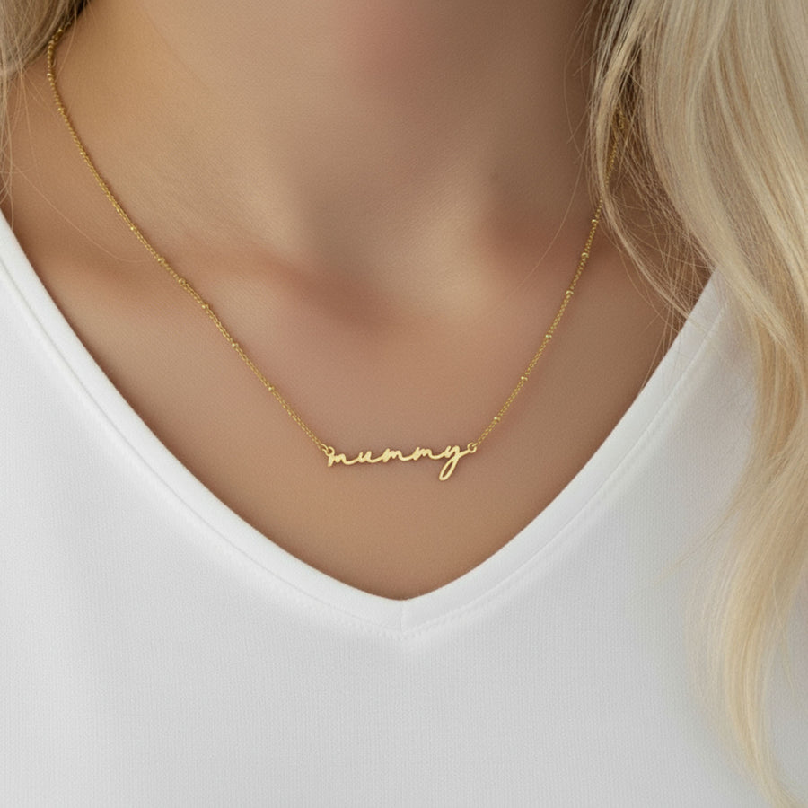Mummy Necklace 18k gold plated baby shower Gift