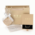 Name Necklace, Happy Birthday Card & Cookie Gift Set 18k gold plated birthday birthday gift