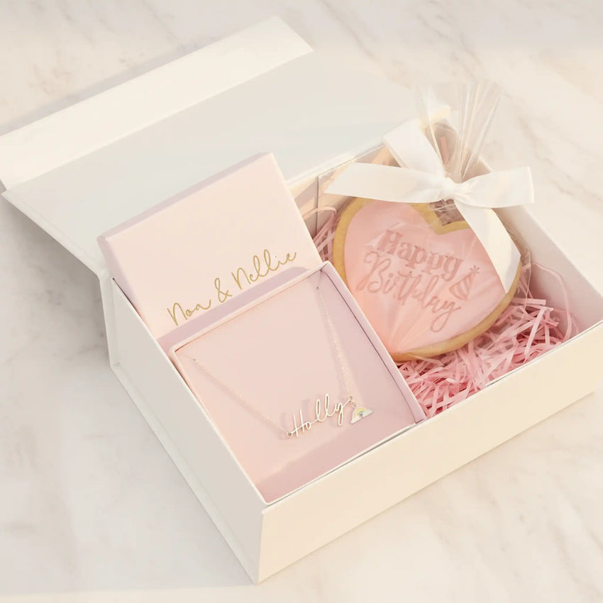 Kids Necklace & Happy Birthday Gift Box Set 18k gold plated Gift jewellery