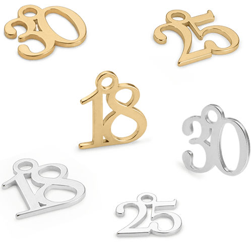 Silver Number Charm addon