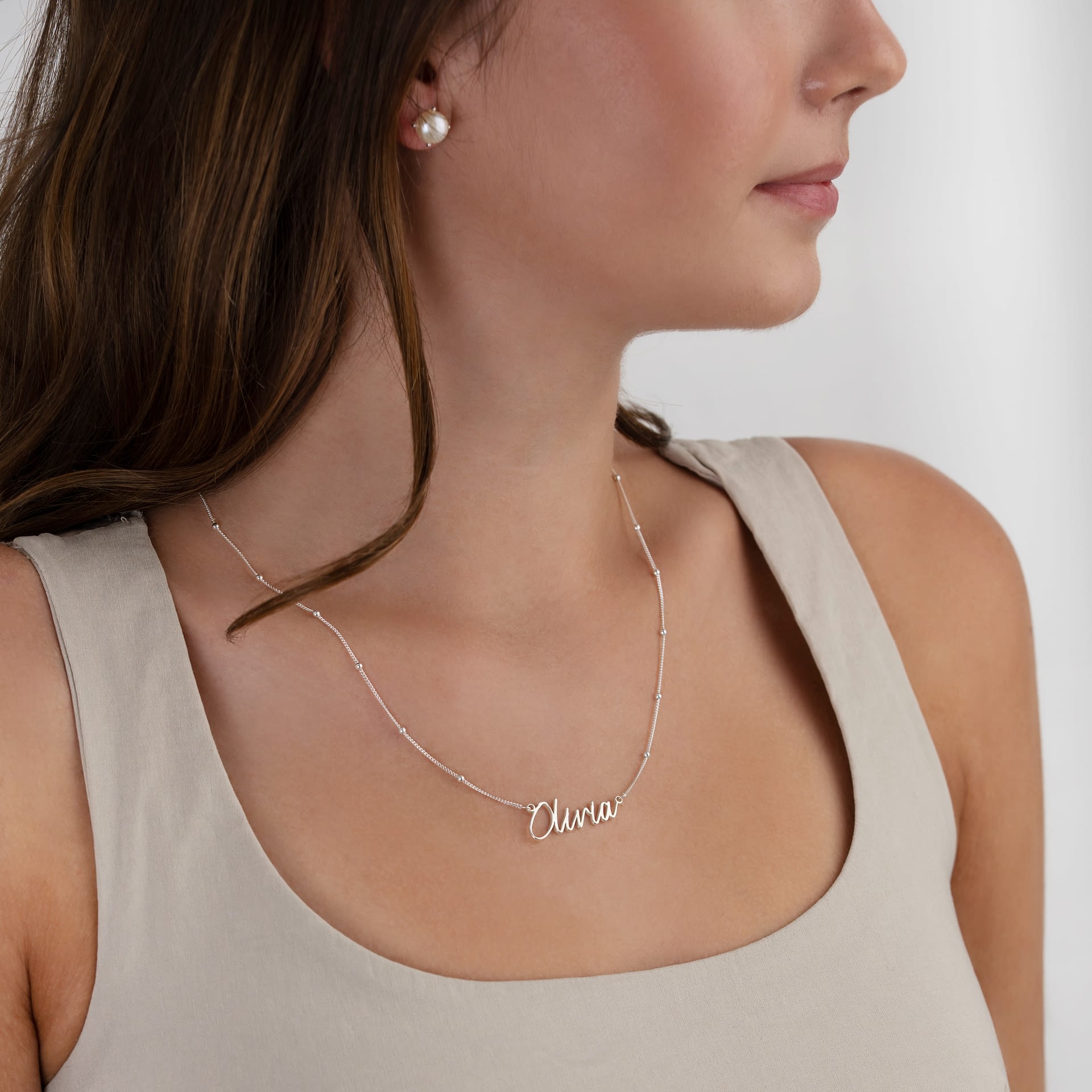 Custom Name Necklace – Gold, Silver & Vermeil 18k gold plated custom name necklace gold