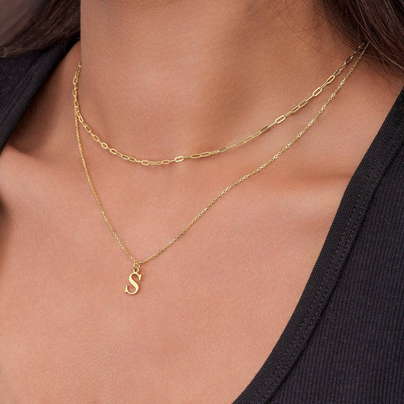 Single Initial Necklace 18k gold plated Gift gold