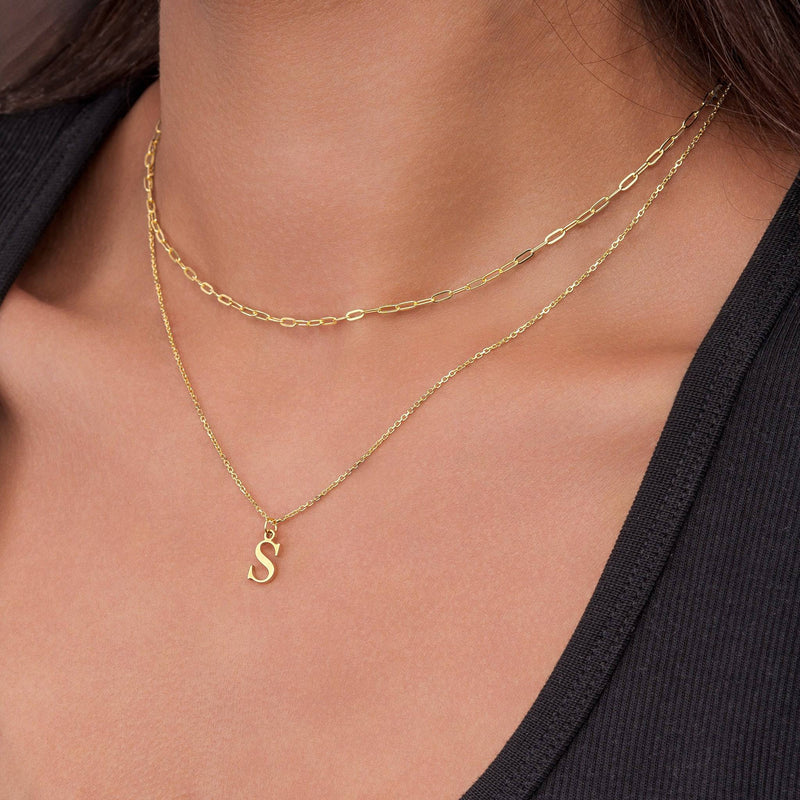 Single Initial Necklace 18k gold plated Gift gold