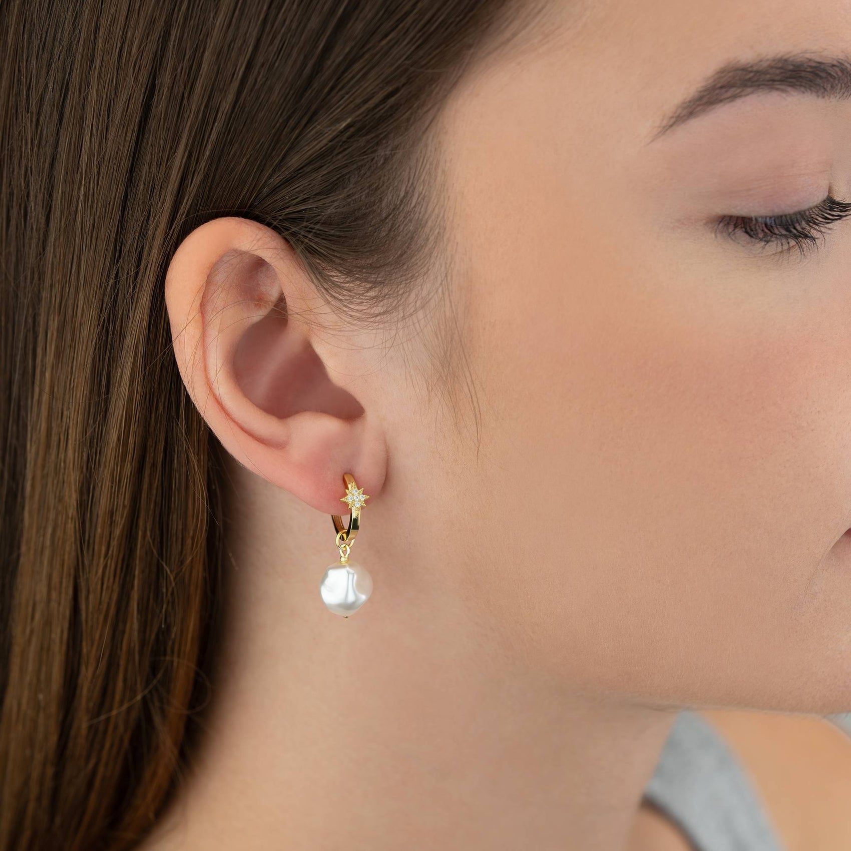 Star & Baroque Pearl Drop Earrings pearl pearl earrings stud