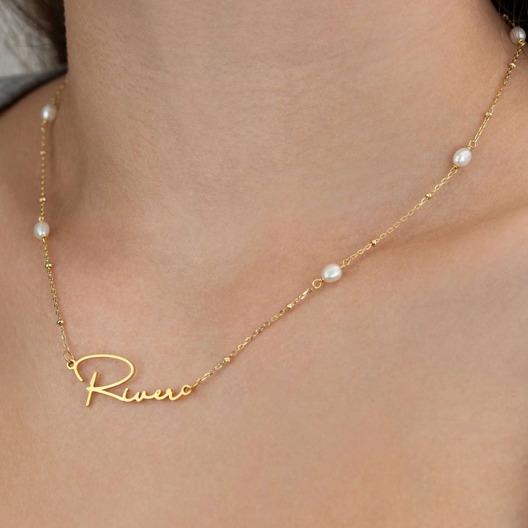 Freshwater Pearl Name Necklace pearl pearl necklace