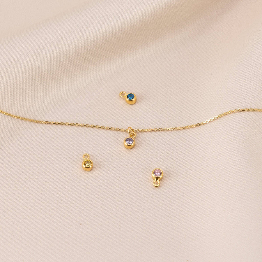 Cubic Zirconia Birthstone Necklace 18k gold plated Gift gold