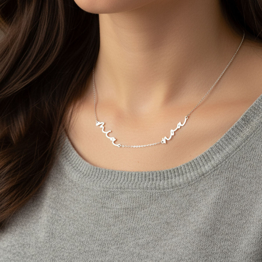 Personalised Double Name Necklace double name double name chain Necklaces