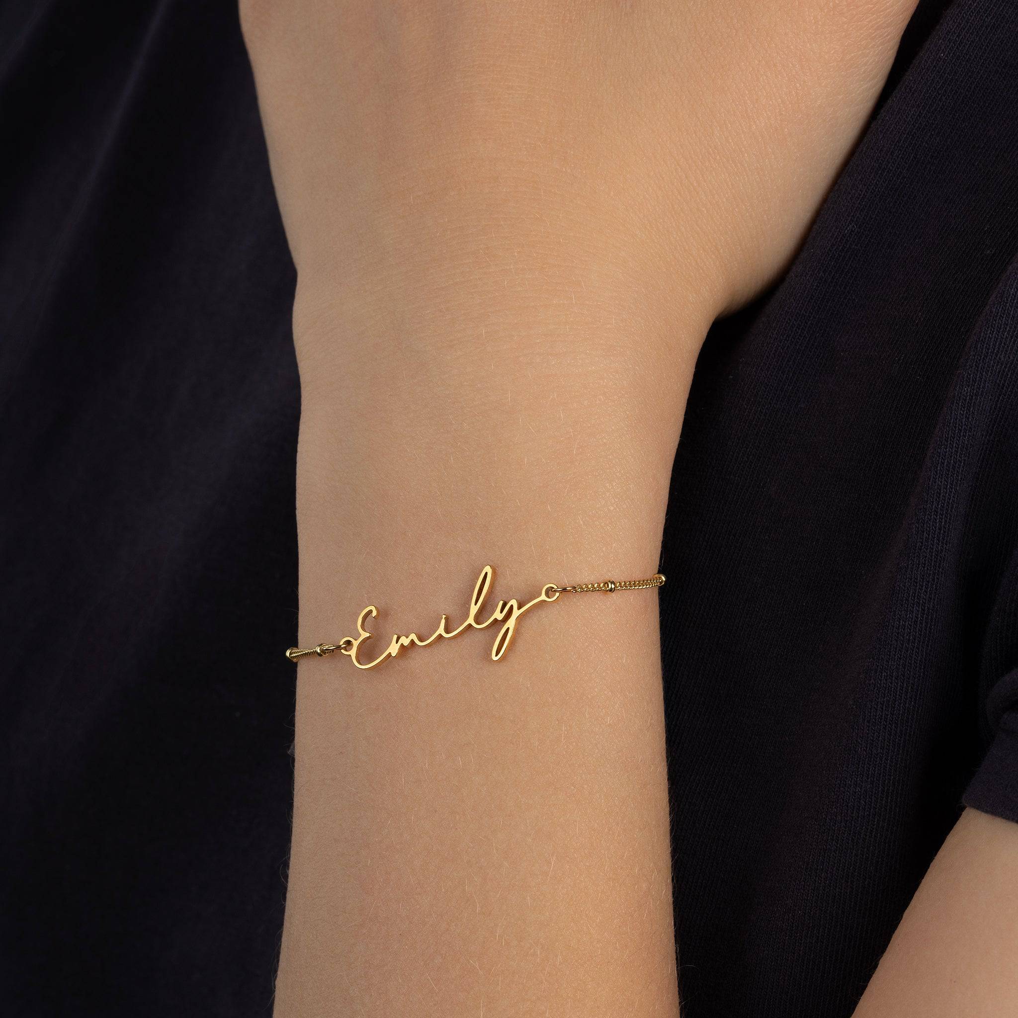 Personalised Name Bracelet 18k gold plated bracelet bride