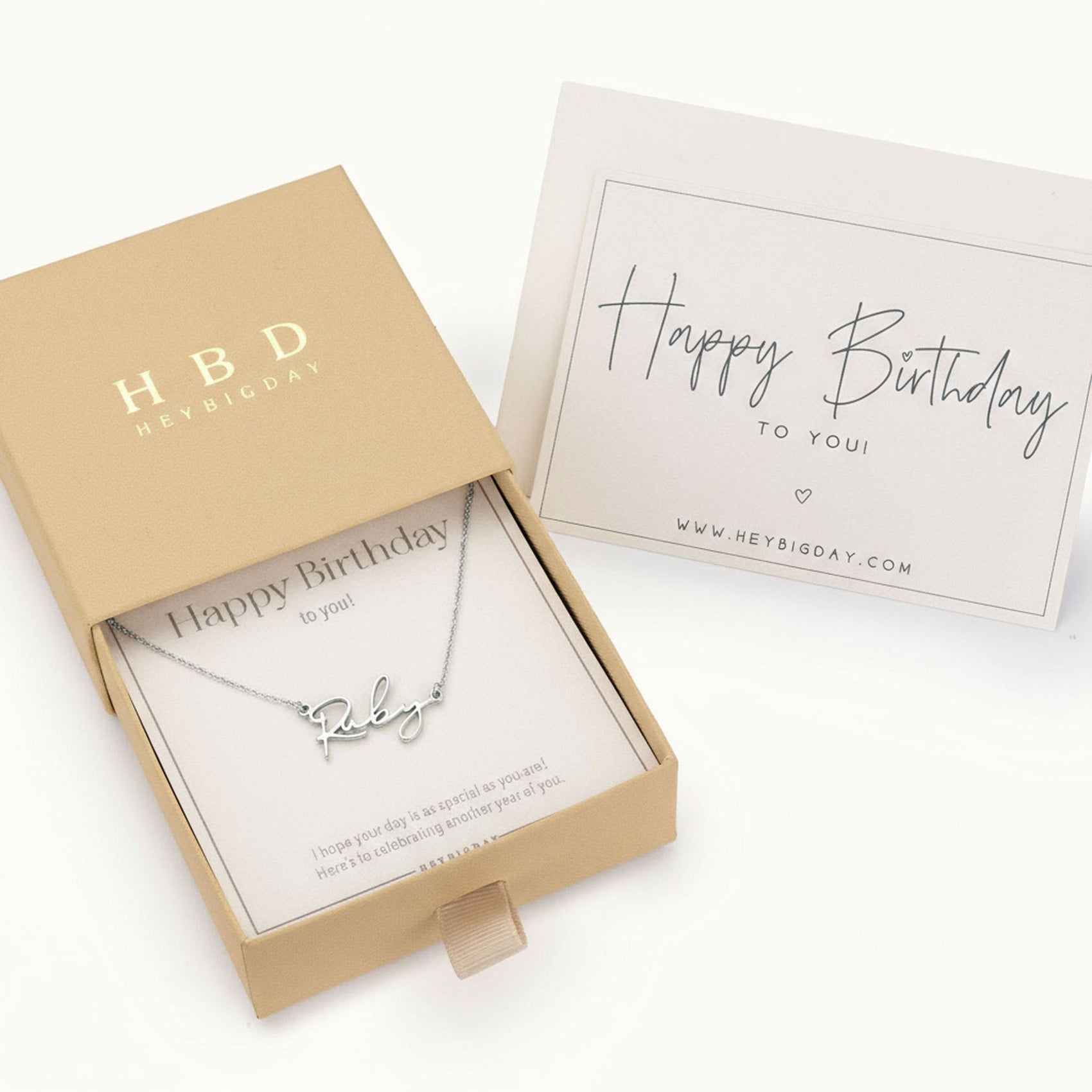 Personalised Name & Card Gift Set Necklaces