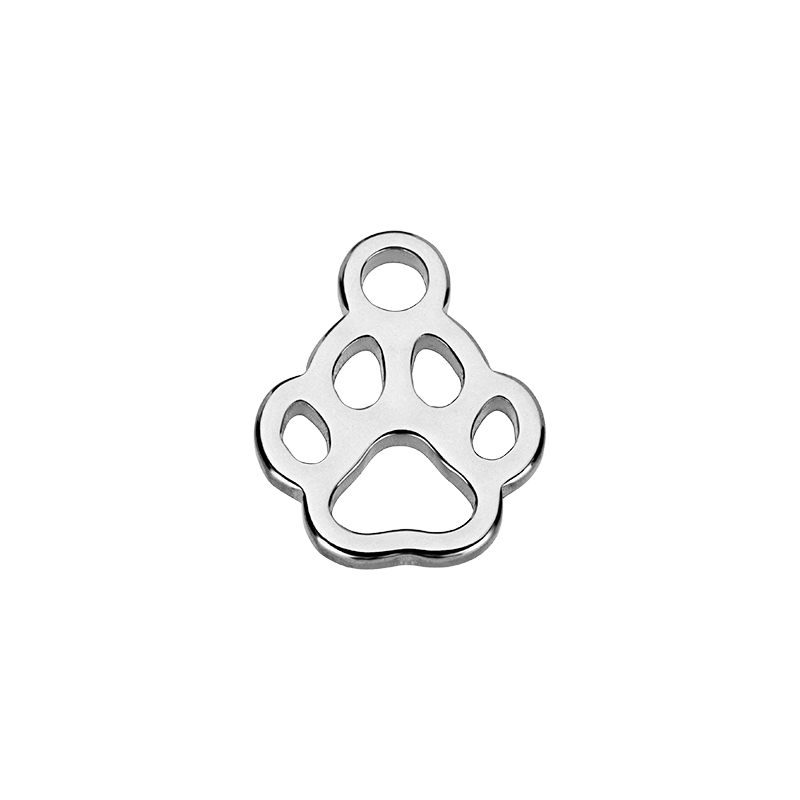 Name Necklace & Pet Paw Charm 18k gold plated cat dog