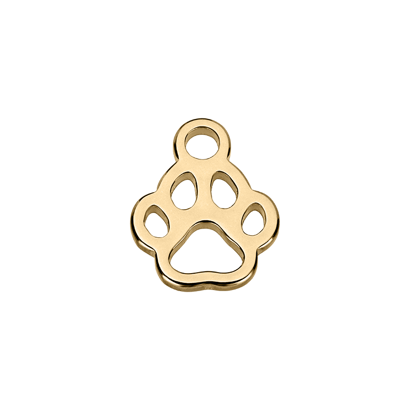 Name Necklace & Pet Paw Charm 18k gold plated cat dog