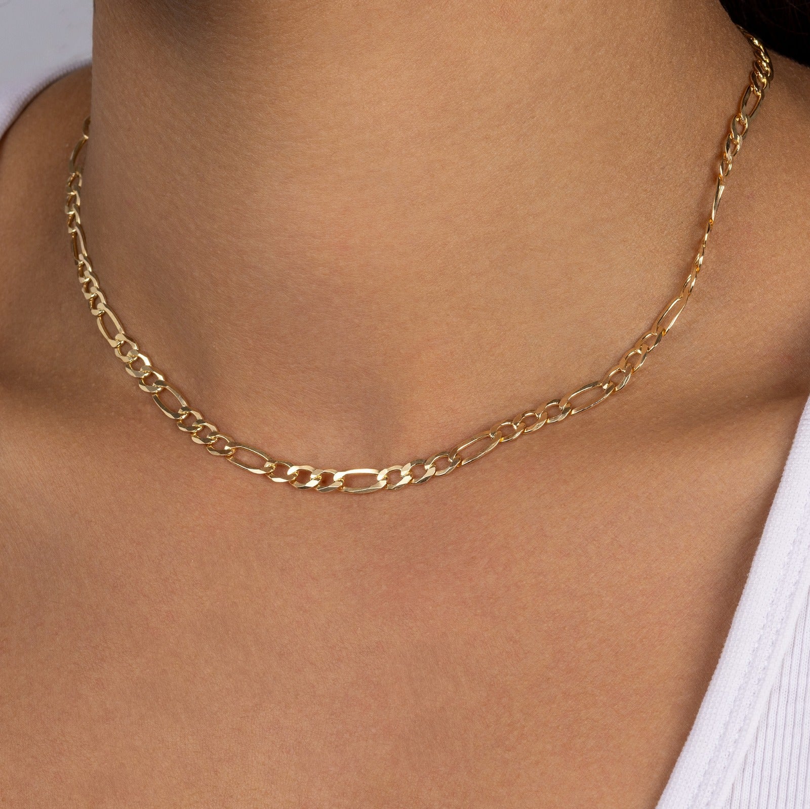 Round & Oval Link Necklace 18k gold plated Gift jewellery