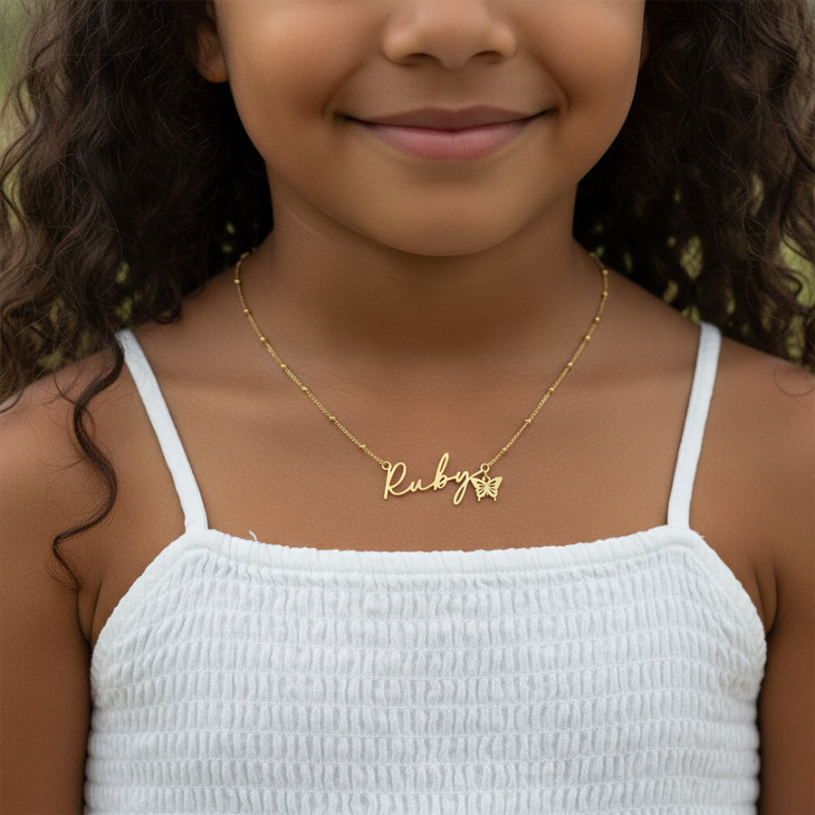 Kids Magical Birthday Name Necklace children gift box kids