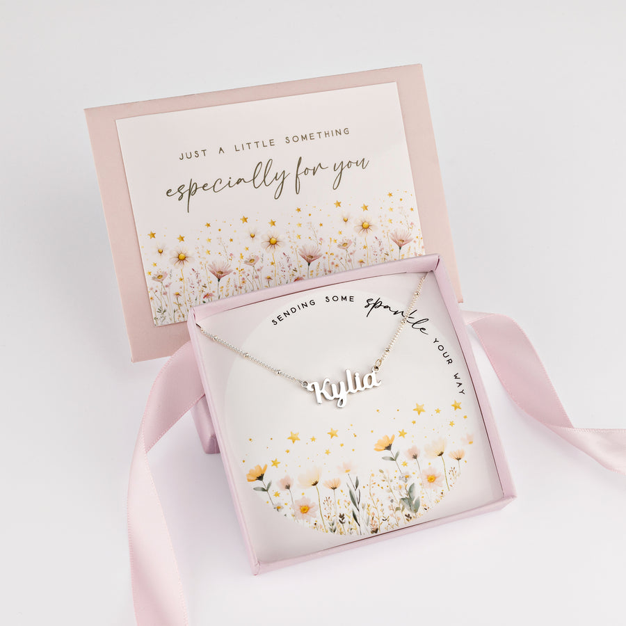 Sending Some Sparkle Kids Name Necklace children gift box kids
