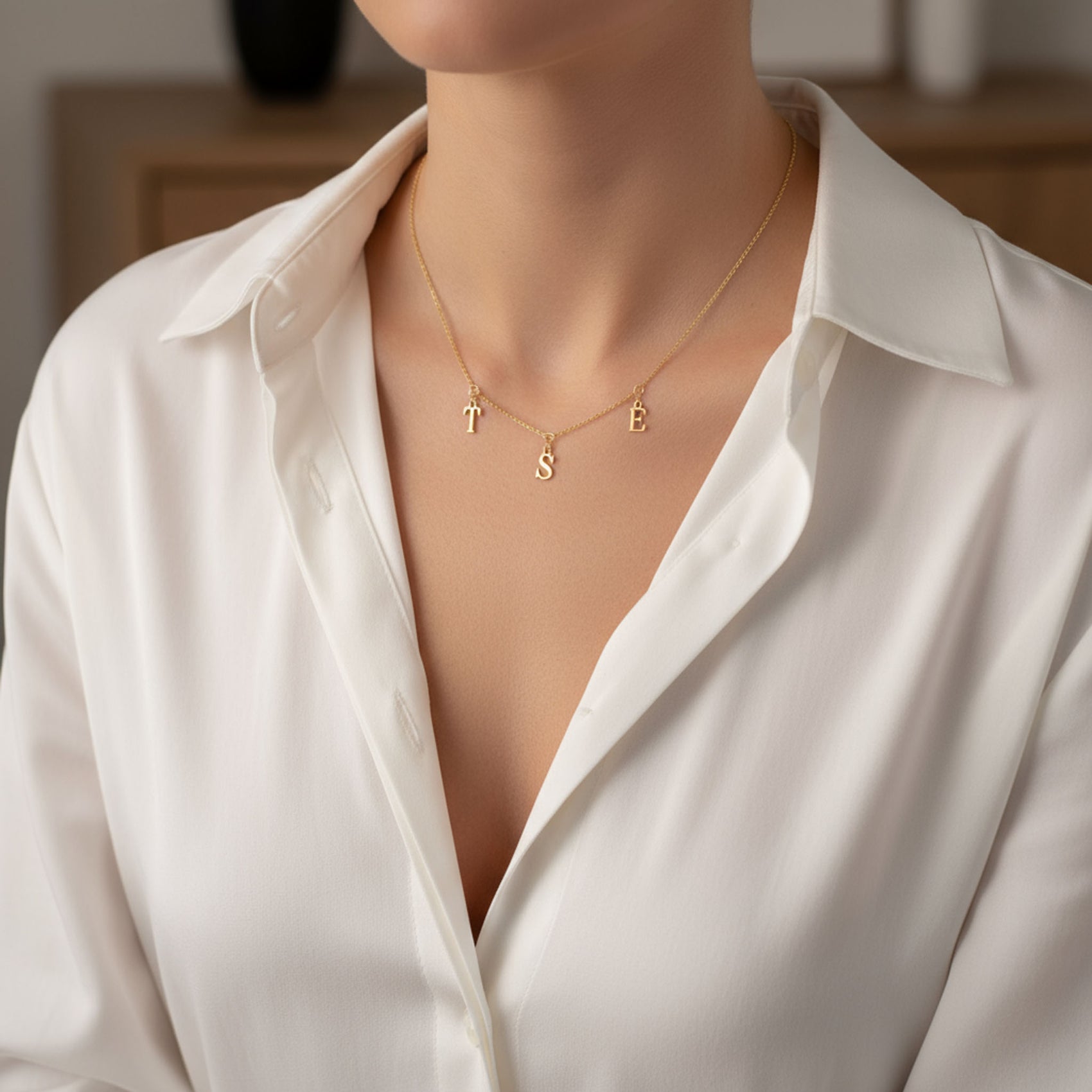 Dainty Triple Initial Necklace double initial initial chain initial necklace