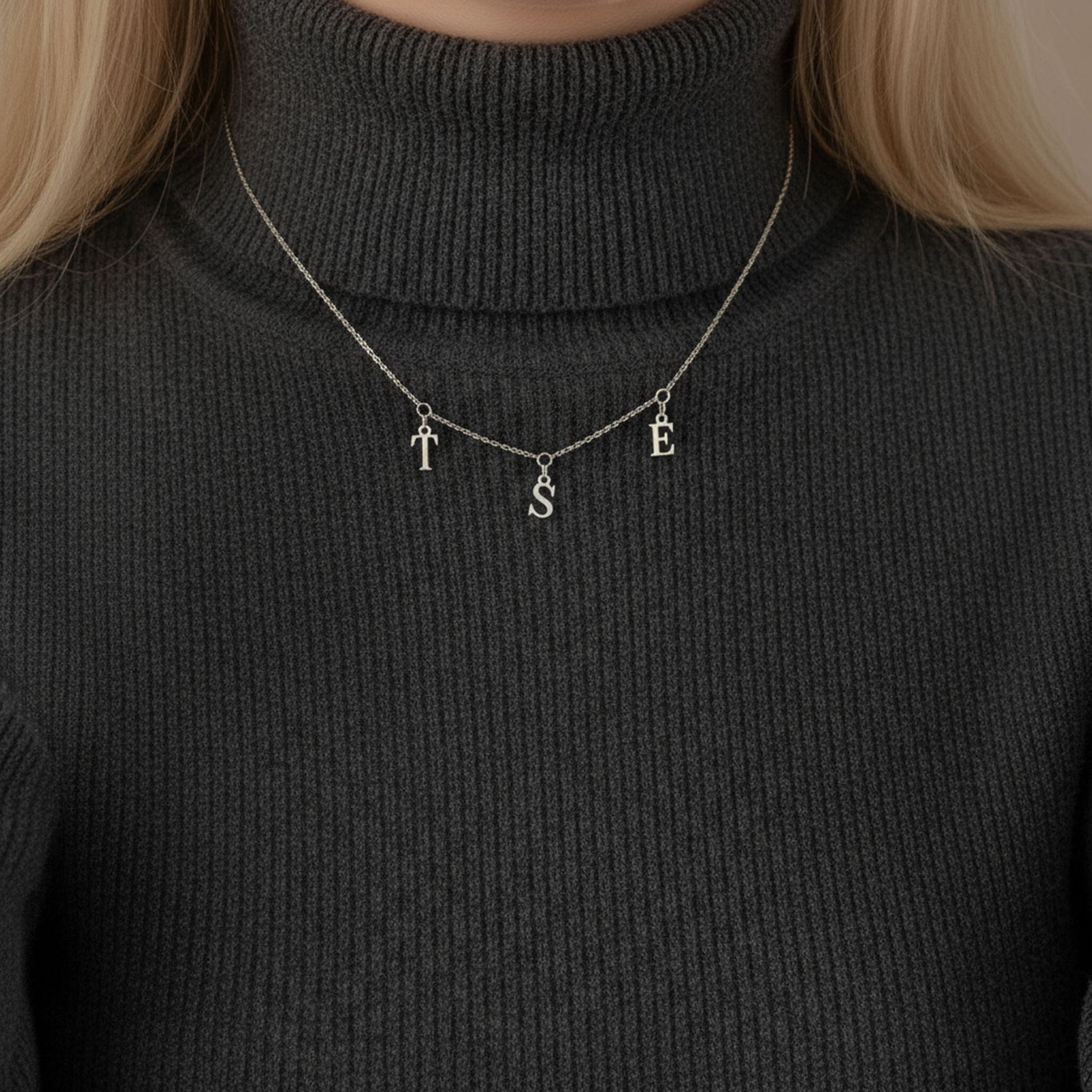 Dainty Triple Initial Necklace double initial initial chain initial necklace