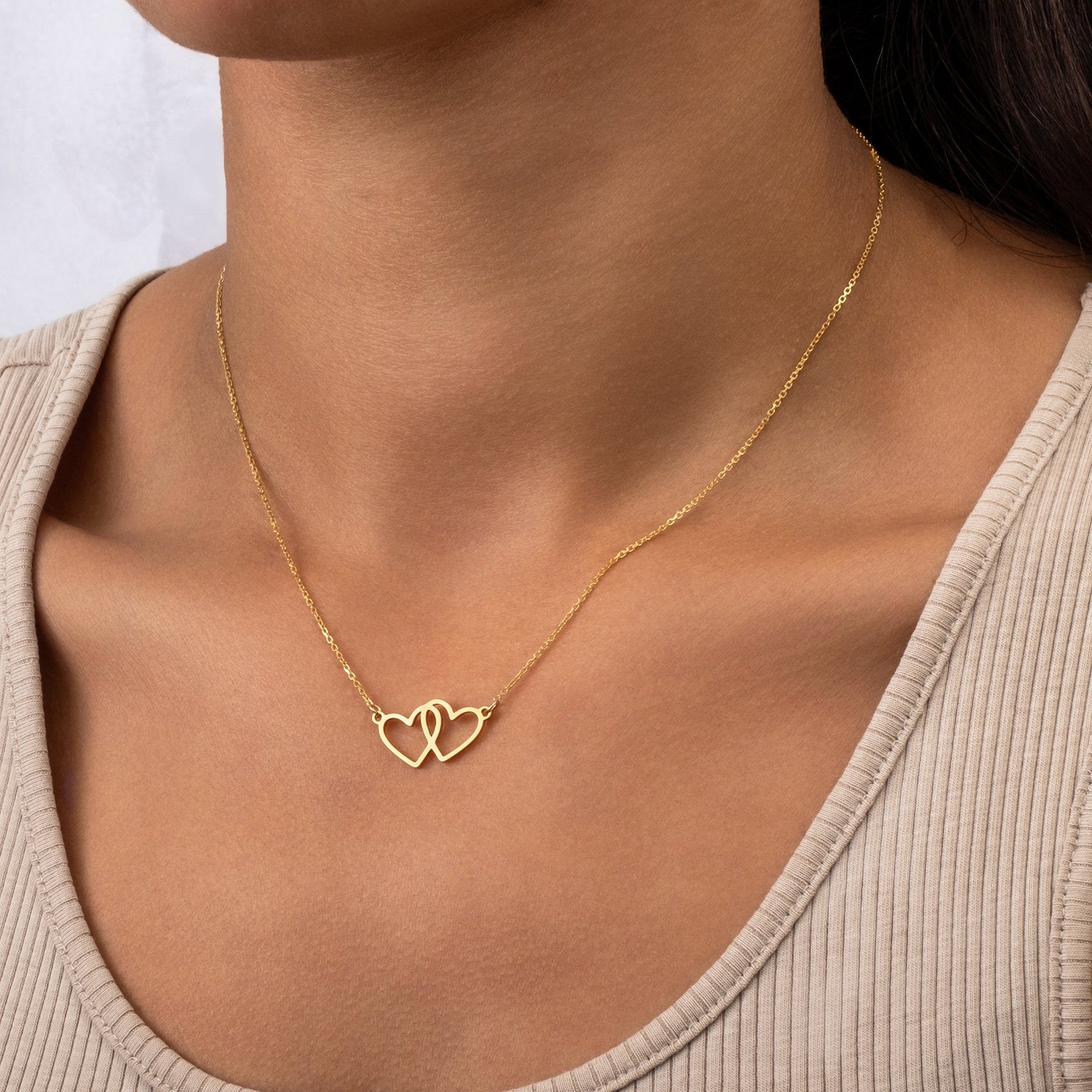 Two Heart Pendant Necklace double heart heart