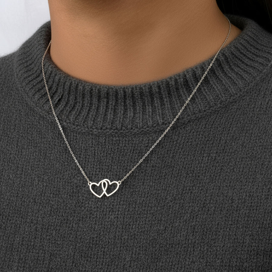 Infinity Heart Pendant Necklace double heart heart Necklaces